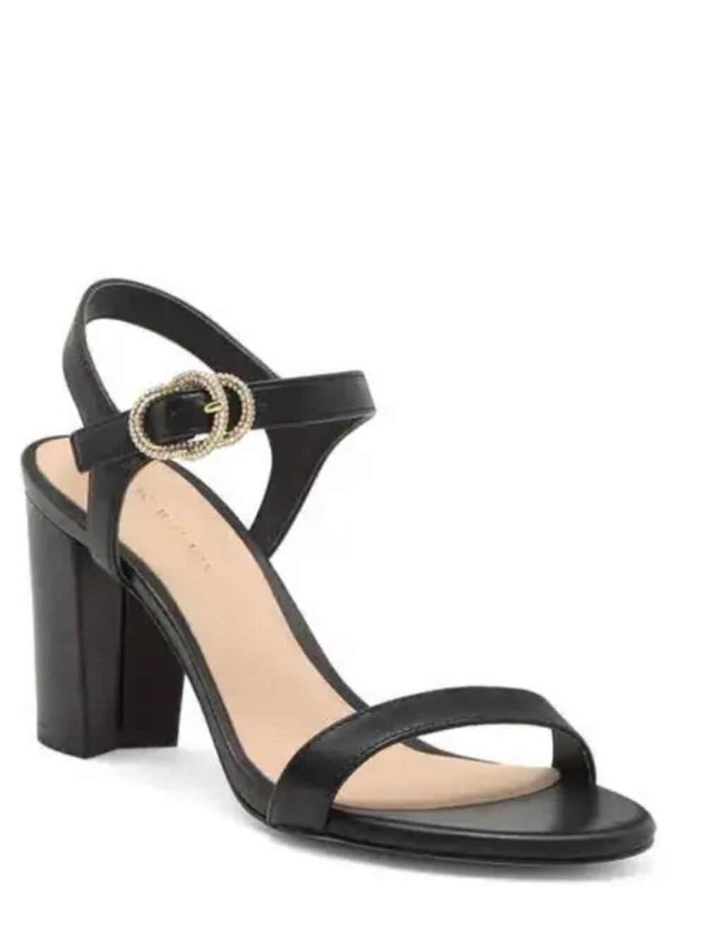 Stuart Weitzman Crystal
Buckle 75 Block Heel Sandal Size 10